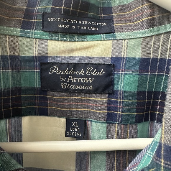 Paddock‎ Club by Arrow Men's Long Sleeve Button Down Long Sleeve Plaid - Picture 3 of 6